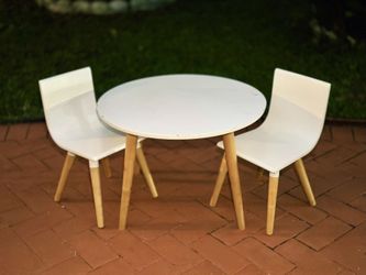 3 PCS Kids Table and Chair Set Wood Activity Play Table Set