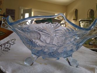 Vintage Clear Blue Bowl
