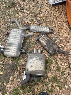 Mufflers of different cars (bmw, mustang, infinity)