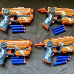 2011 Hasbro Nerf N-Strike Firestrike Elite Blaster Set Lot Of 4 w/ Darts