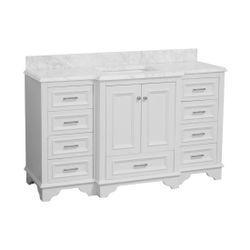 NANTUCKET 60-INCH SINGLE VANITY WITH CARRARA MARBLE TOP (DAMAGED) 
