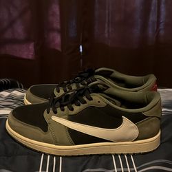 Travis Scott Jordan one Low olive black