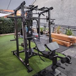 Vesta Smith Machine 1001 | Adj Bench W/ Leg Developer And Preacher Station |Gym Equipment | Fitness | Pulleys|🔴WEIGHTS AND BARBELL SOLD SEPARATELY 🔴