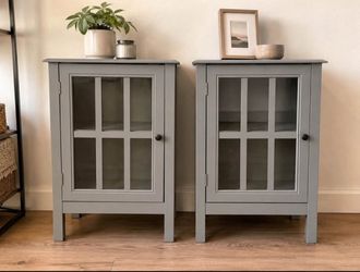 MODERN GORGEOUS 2 Gray Nightstands / Cabinets