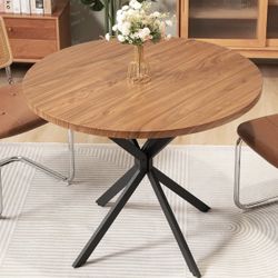 Round Walnut Dining Table