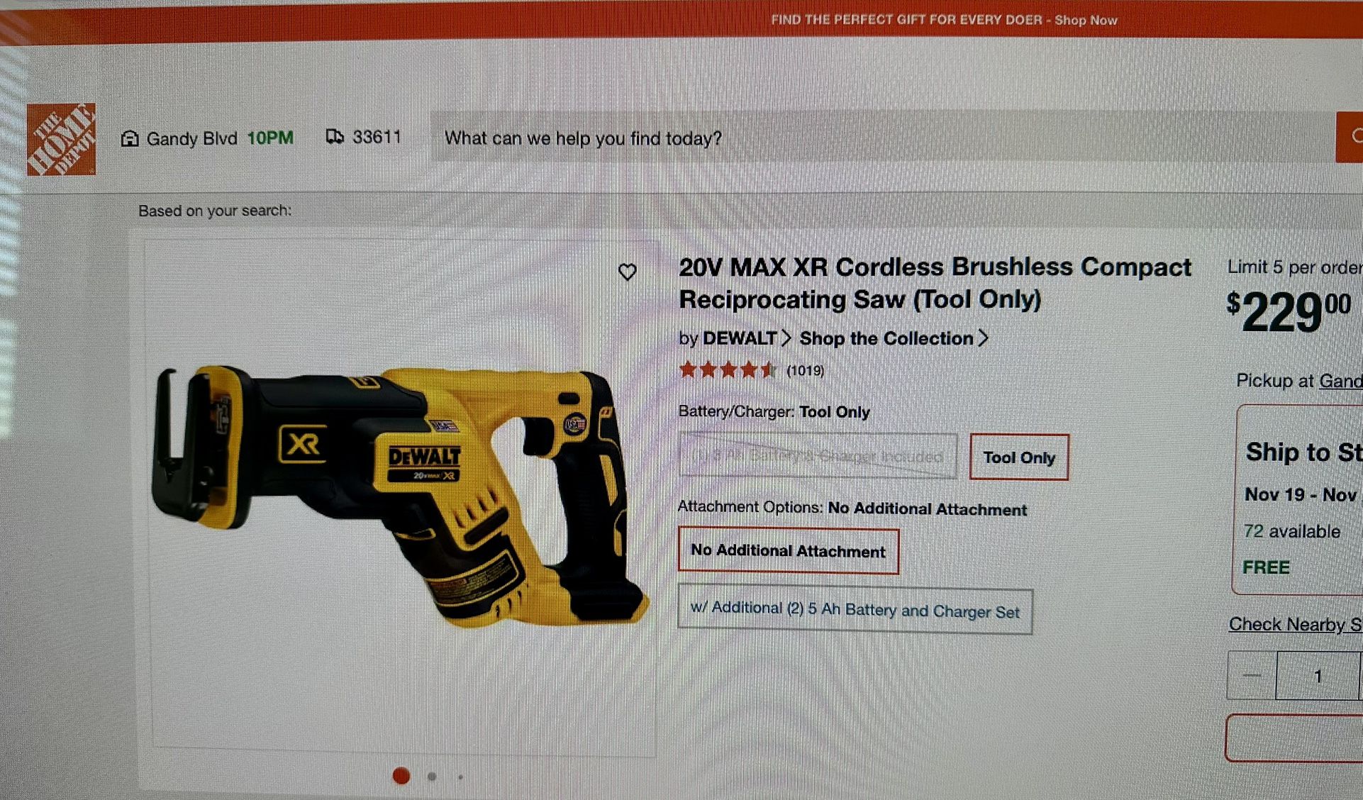 20V Cordless Brushless Reciprocating Saw (tool Only)