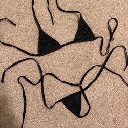 New small medium black thong bikini festival lingerie top outfit