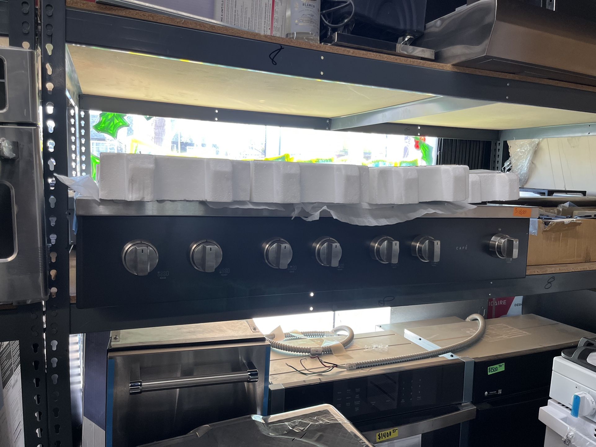 New Cafe Matte Black 48 Inch Gas RangeTop + Integrated Griddle