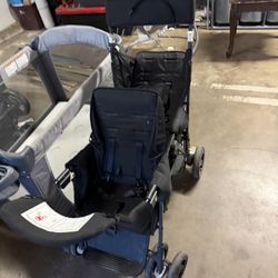 Joovy Double Stroller With Infant Car seat Attachment In Front 