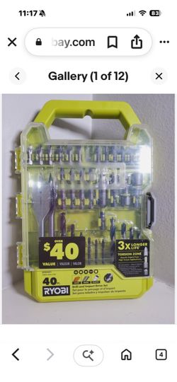 Ryobi 40 piece drill set