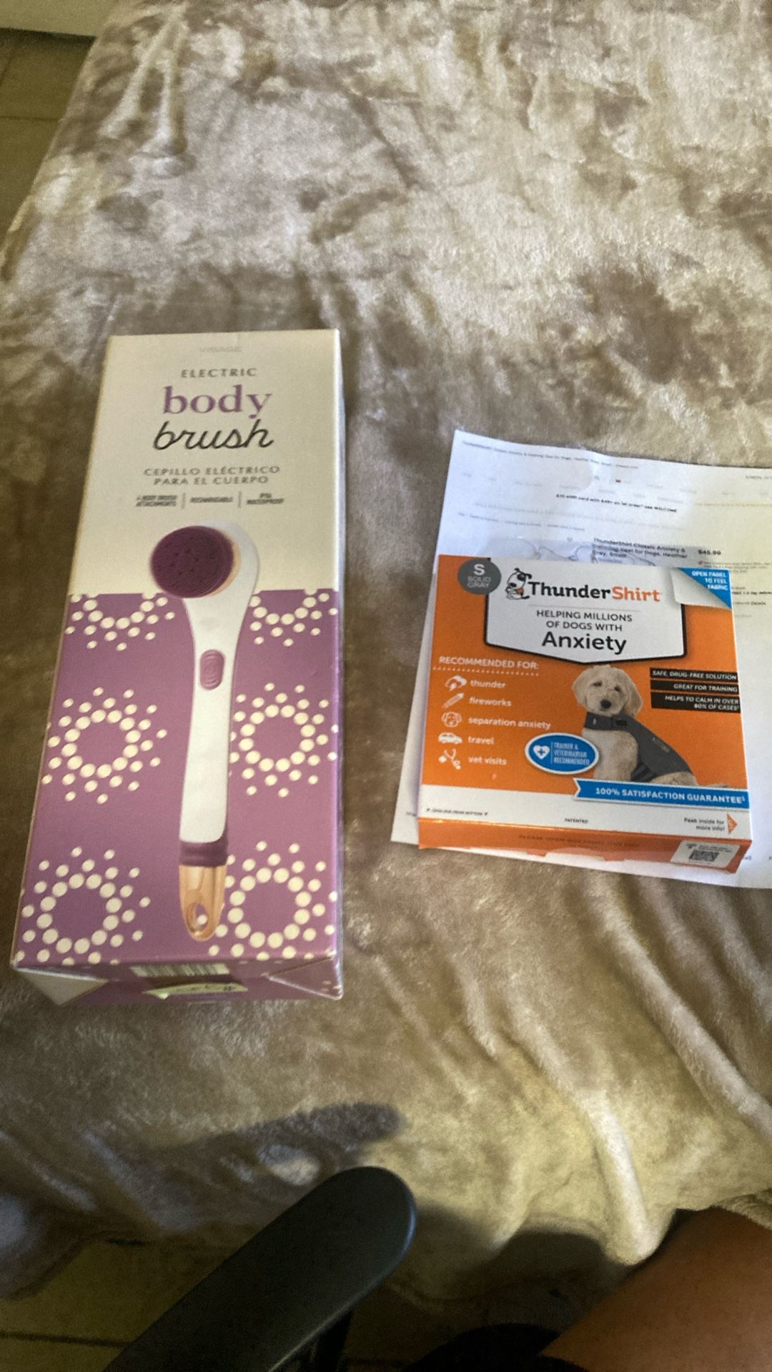 Thunder Shirt And ViSage Rechargeable Body Brush