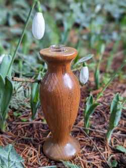 Vintage hand turned Oregon myrtlewood bud vase