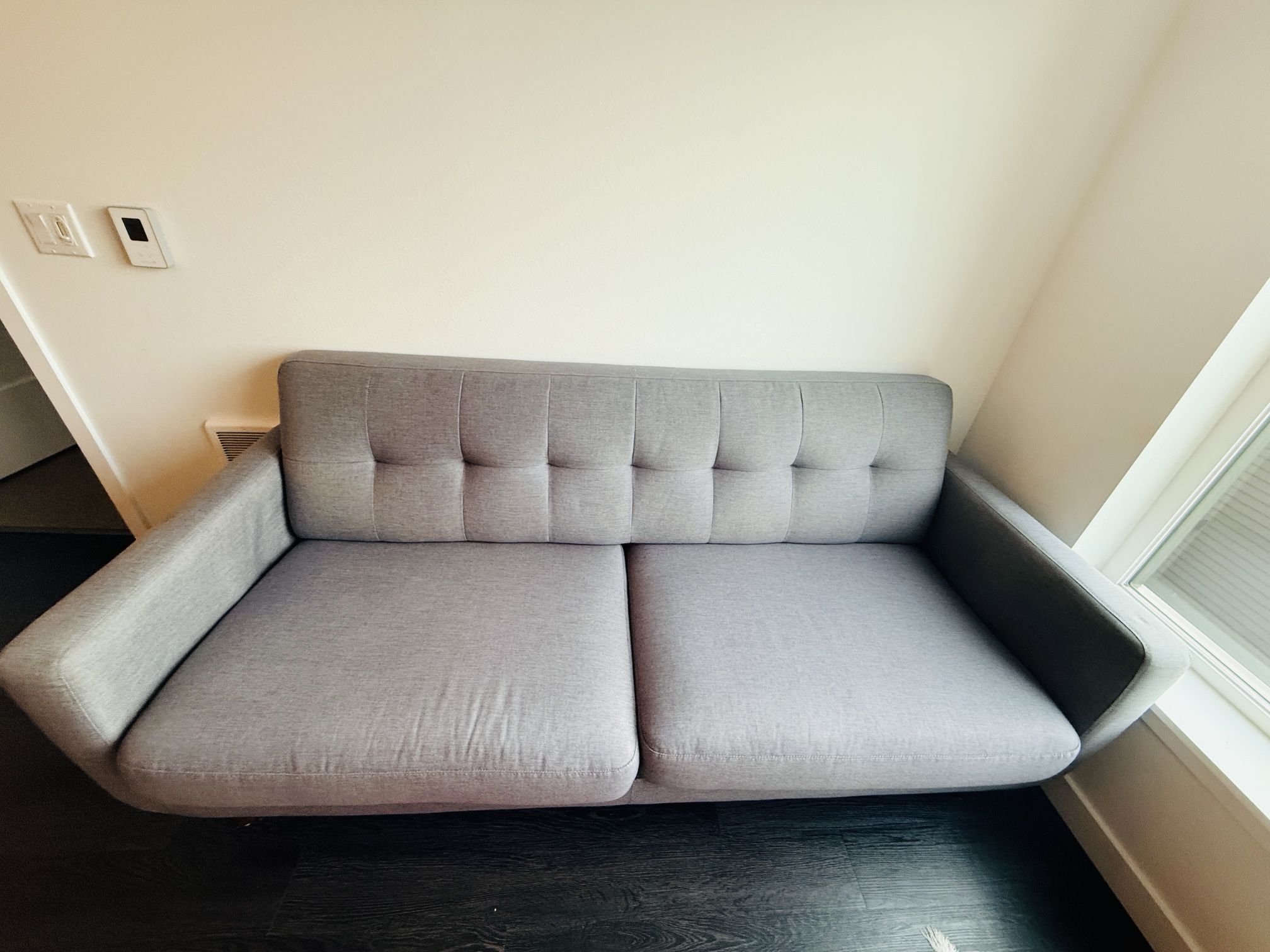 Modern Gray Sofa + Loveseat + Matching Armchair – Excellent Condition