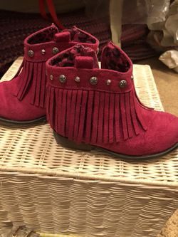 Pink suede boot size 7