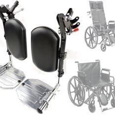 Heavy Duty Wheelchair elevating Leg Rest, w/Calf pad, Aluminum Footplates, Compatible with 22-24" Bariatric Heavy Duty Wheelchair, Transport Chair,Rec