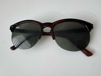 Title: Vintage Tortoise Browline Half-Rimless Sunglasses - Taiwan 58 3038SD