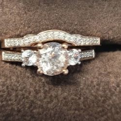 Rose Gold MORGANITE wedding Set