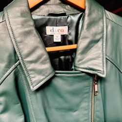 Beautiful Green Leather Jacket Sz 1x