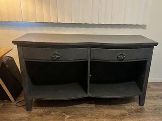 Black Wood TV Stand Console Table