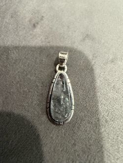Sterling Silver tourmalinated quartz pendant
