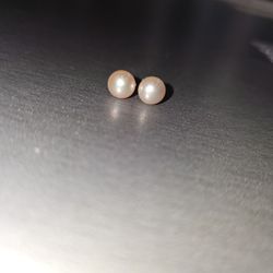 Pink Hue Real Freshwater Pearl Earrings