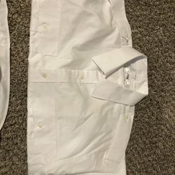 Men’s White Button Up Dress Shirts 17.5