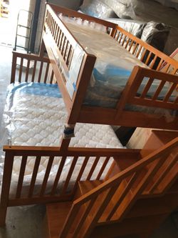 🇺🇸 4th of July SALE💥3 days only 🇺🇸 solid wood convertible bunk bed with mattress twin/full