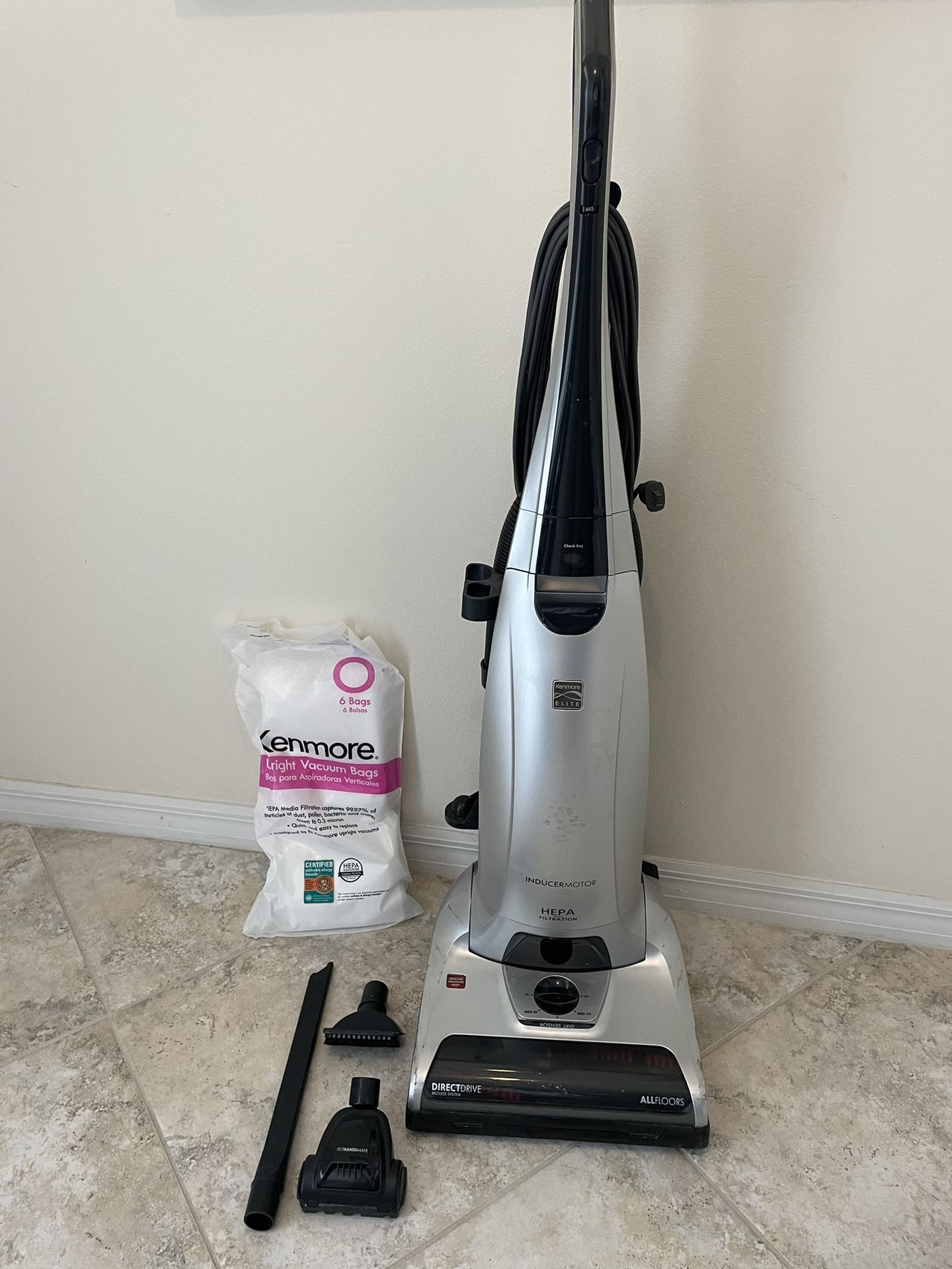 Kenmore Elite Upright Vacuum w/ Dirt Sensor Includes Bags & Attachments