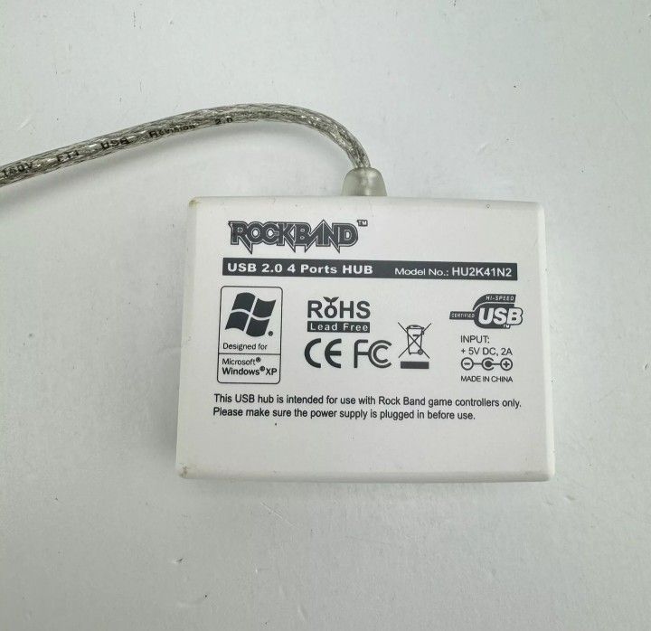 Rock Band USB 2.0 4 Ports USB Hub Model HU2K41N2 Nintendo Wii Xbox 360 PS3