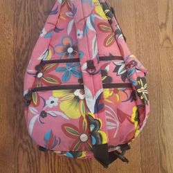 Hawaiian pattern pink tennis  racket Sports  backpack  bag 