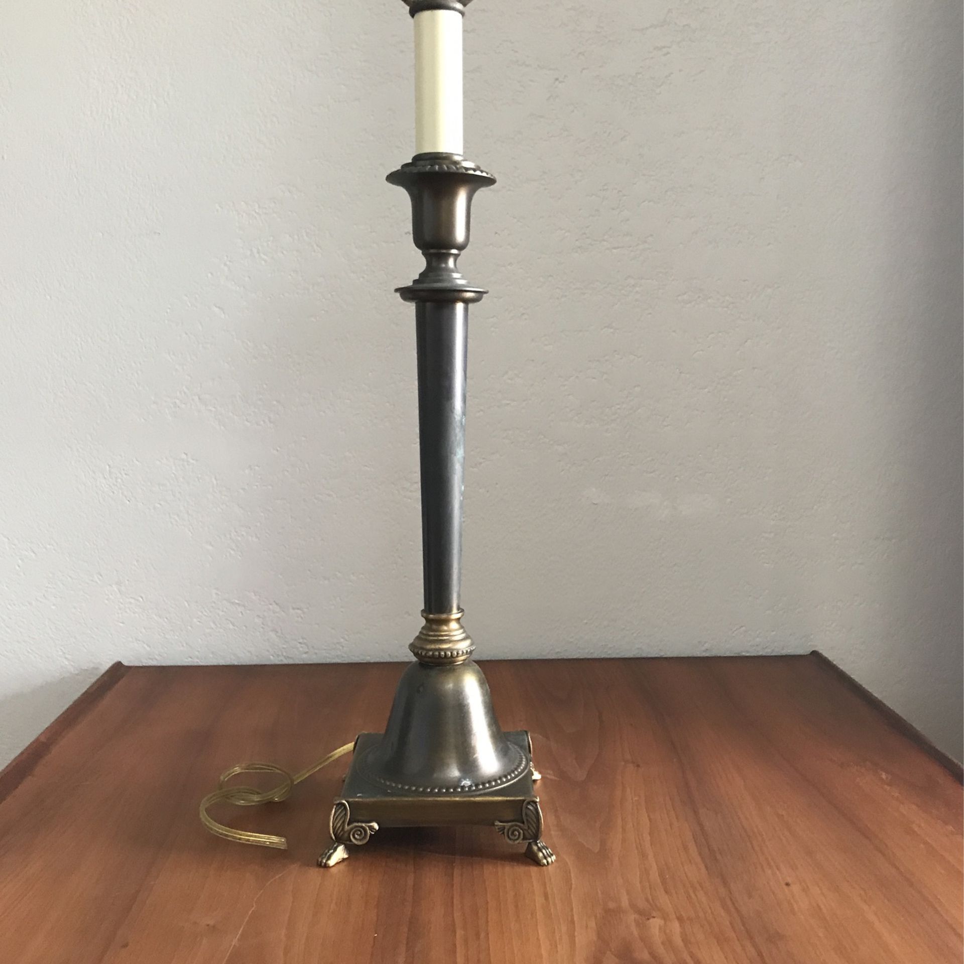 Vintage Footed Brass Lamp