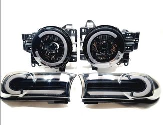 SMOKED HEADLIGHTS FOR 07-14 FJ CRUISER LED DRL+SEQUENTIAL TURN SIGNAL