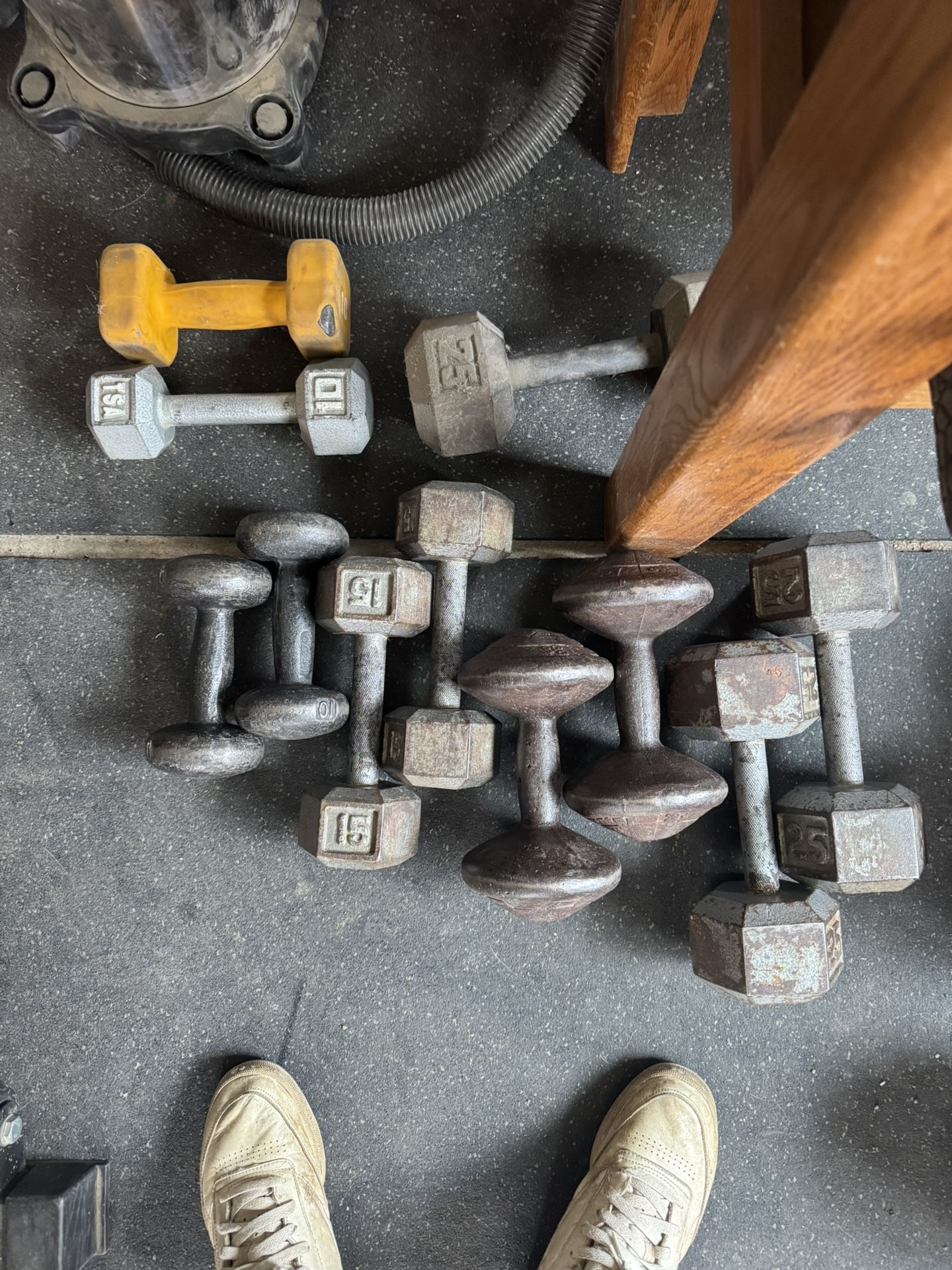Dumbbells, Weight Plates, Tricep Bar