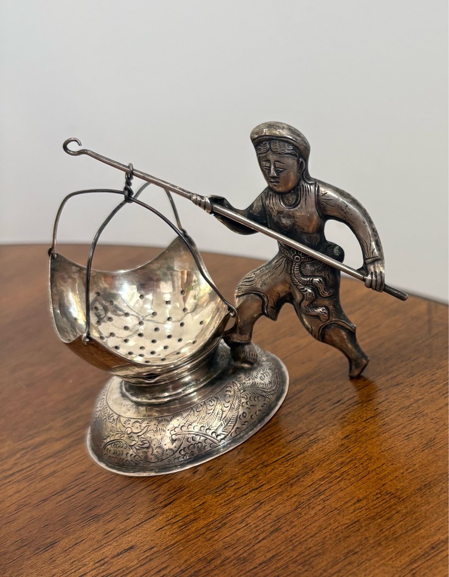 Vintage Vietnames Tea Strainer made from 900 Silver