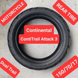Motorcycle Rear TIre 150/70/R17 - Continental ContiTraill Attack 3 - 70% tread + $25 installation