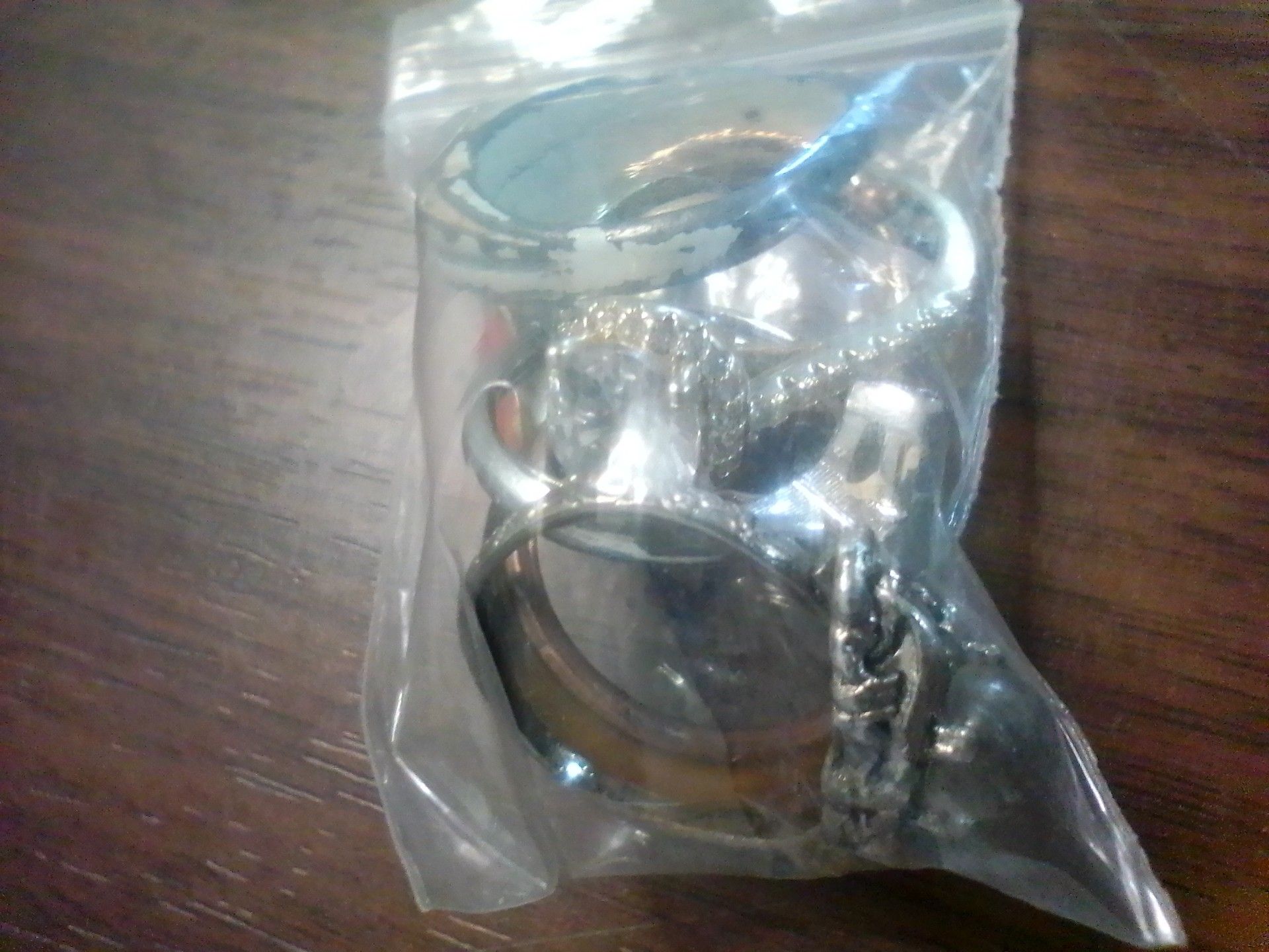 Little bag of rings some silver plated some gold plated