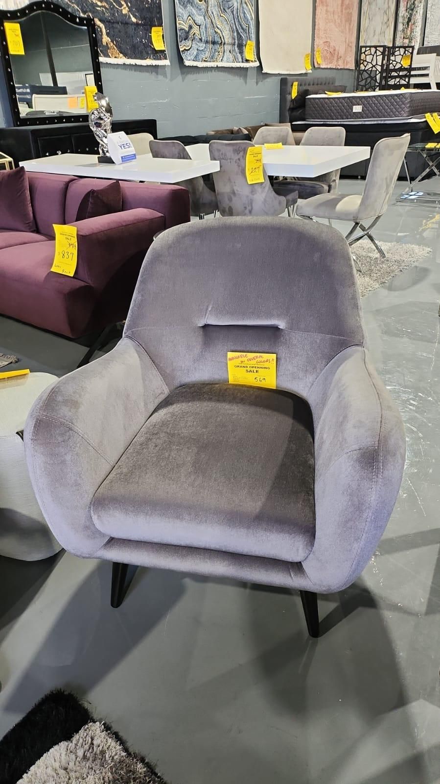 NEW ARMCHAIR VELVET BROWN PURPLE GRAY OPTION