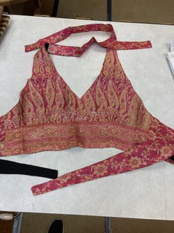 Pink & Gold Halter Top sz S