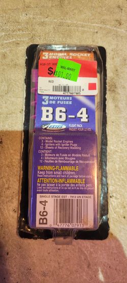 3 Model Rocket Engines B6-4 Flight Pack Single Stage