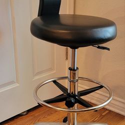 Black Tall Heavy-duty Rolling Task Chair For Office Spa Tattoo Salon Shop Dentist Doctor Lab Massage 