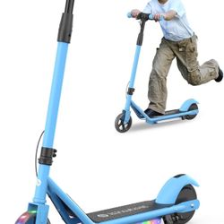 isinwheel S2 Electric Scooter for Kids Ages 6-12,150W Kids Electric Scooter with Adjustable Speed and Height, Colorful Lights, Double Brak