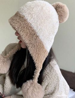 Brand New Fur Ball Beanie Cap - Shipping Included 