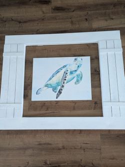 Sea turtle picture w outlined frame