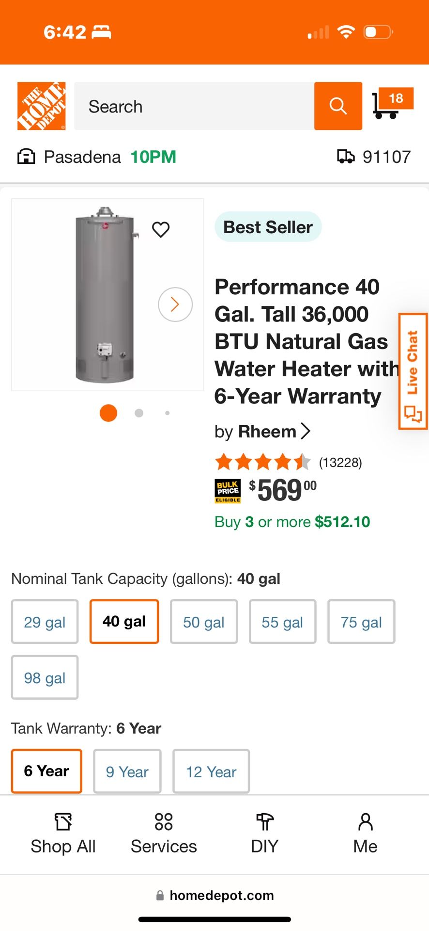 Rheem Electric Water Heater