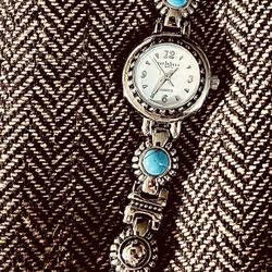  Vintage L.A. Express Silver And Turquoise Ladies Wristwatch