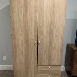 VILHATTEN Wardrobe with 2 doors and 2 drawers, oak effect, 98x57x190 cm
