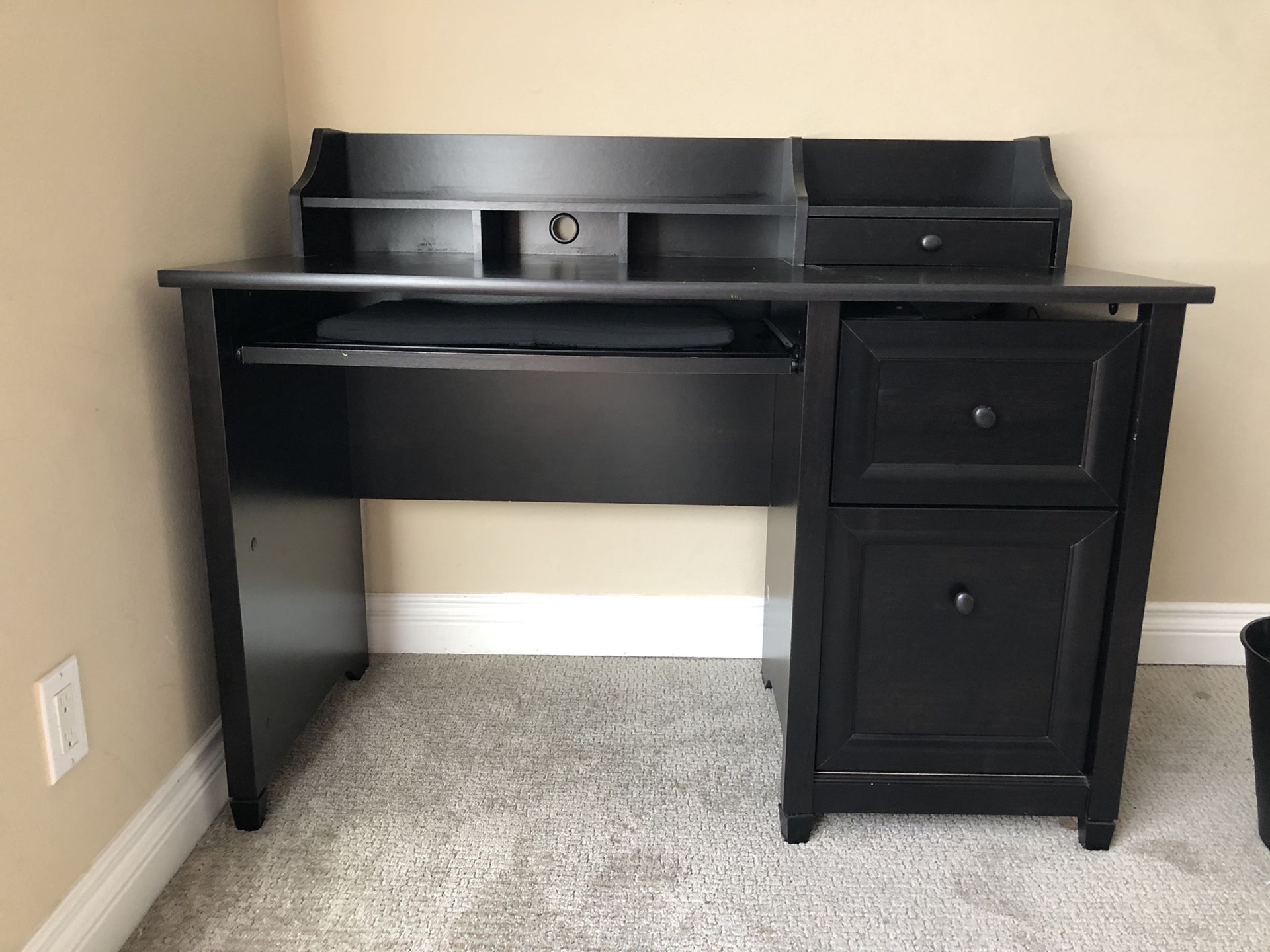 Black Desk with Drawers