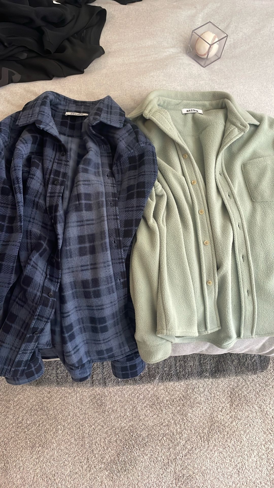 Blue And Cream Shirt Jackets