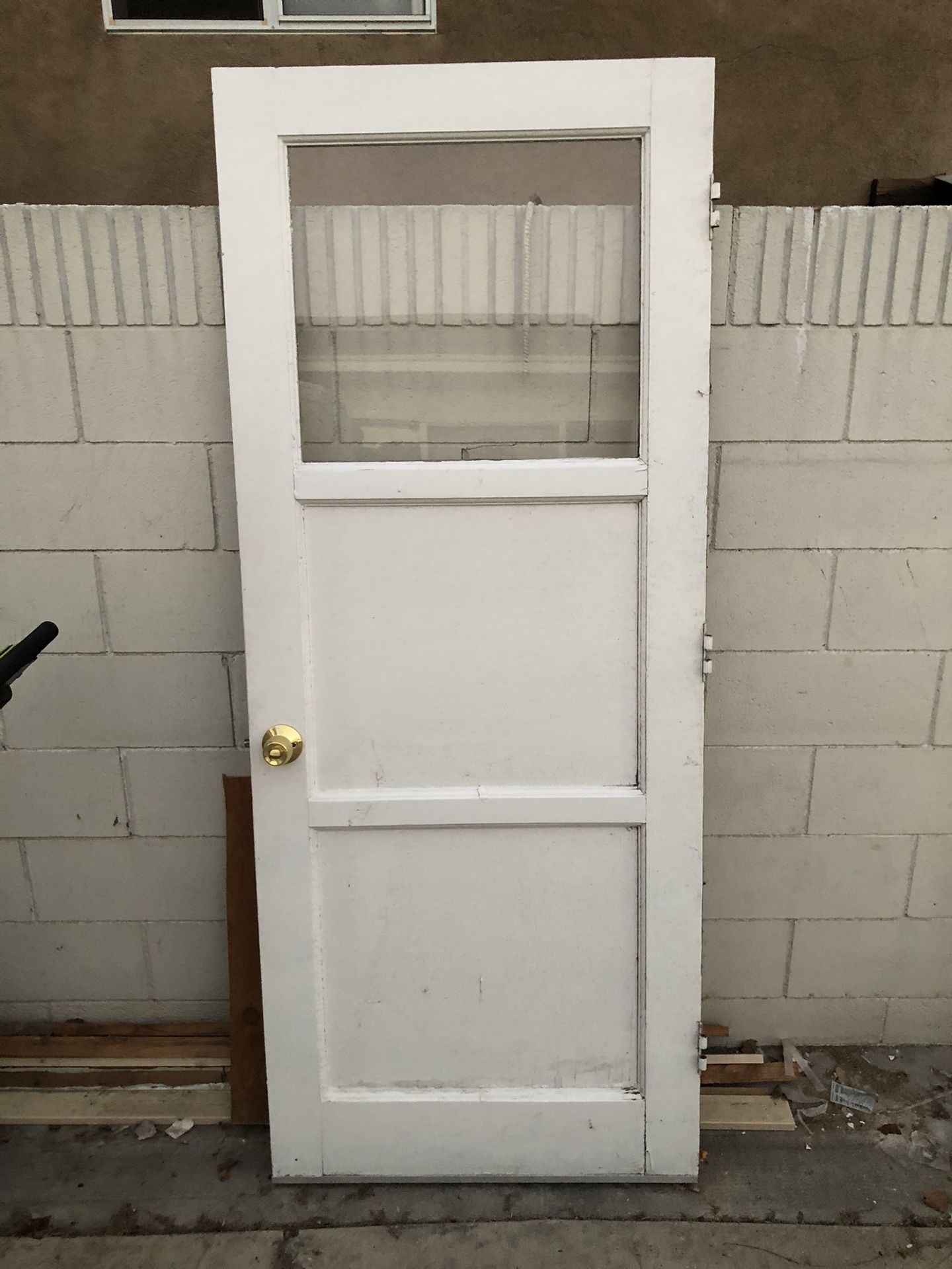 Used Wooden Door With Window 