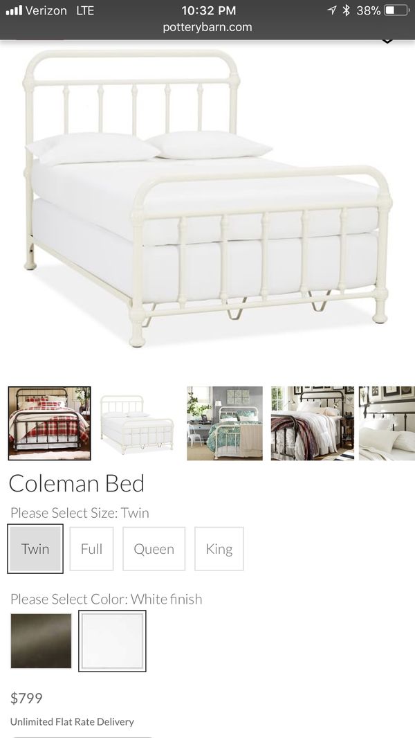 2 Twin Pottery Barn Coleman Beds In White Excellent Condition For 625